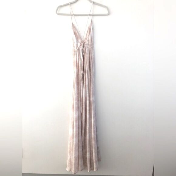 Tiare Hawaii Romantic Tie Dye Maxi Dress Day Dream Crisscross in Pale Pink S/M - Picture 4 of 9